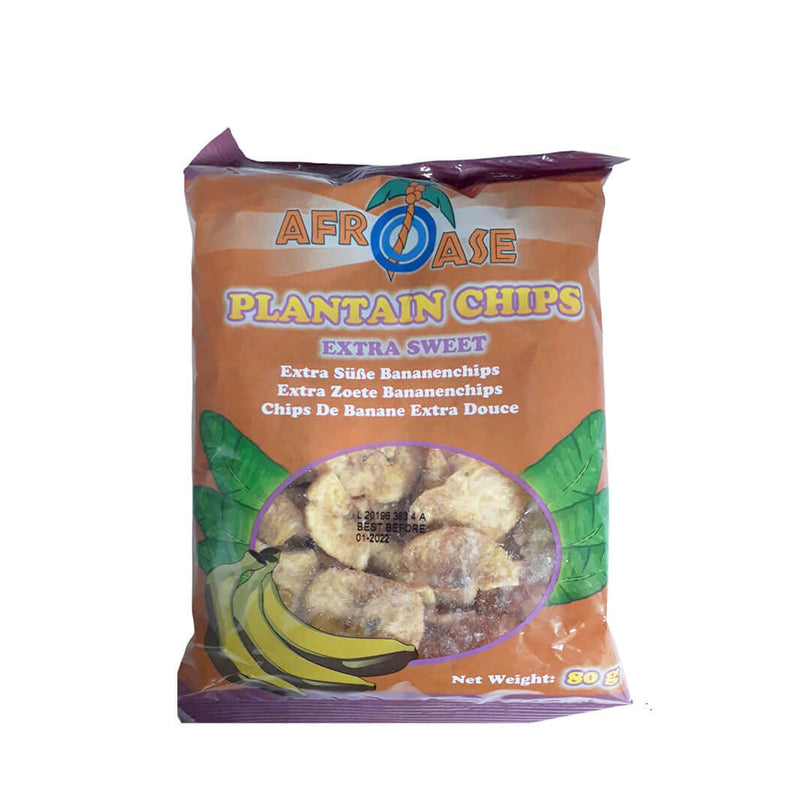 Afroase Plantain Chips Extra Sweet 80g MD-Store