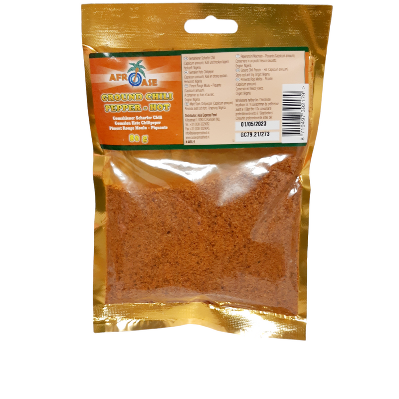 Afroase Ground Chilli Pepper - Hot 80g
