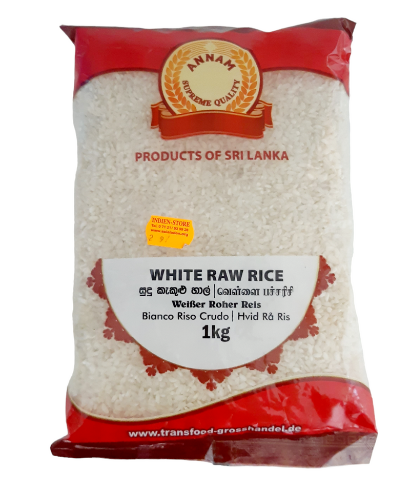 Annam White Raw Rice - 1Kg