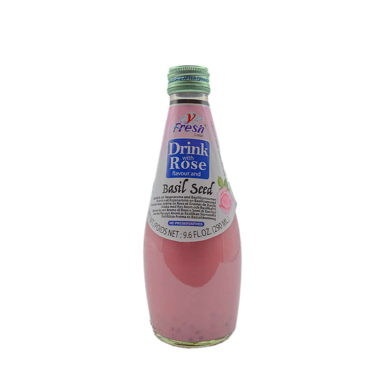Fresh Drink Rose Flavor Basil Seed 290ml MD-Store