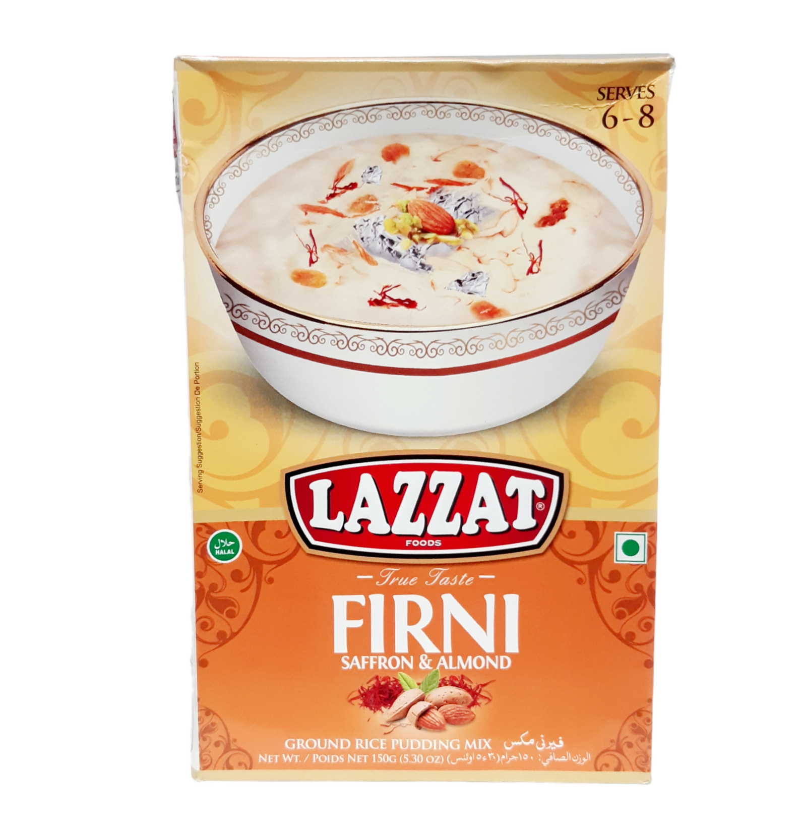 Lazzat Firni Saffron & Almond 150g - Ground Rice Pudding Mix - MD Store