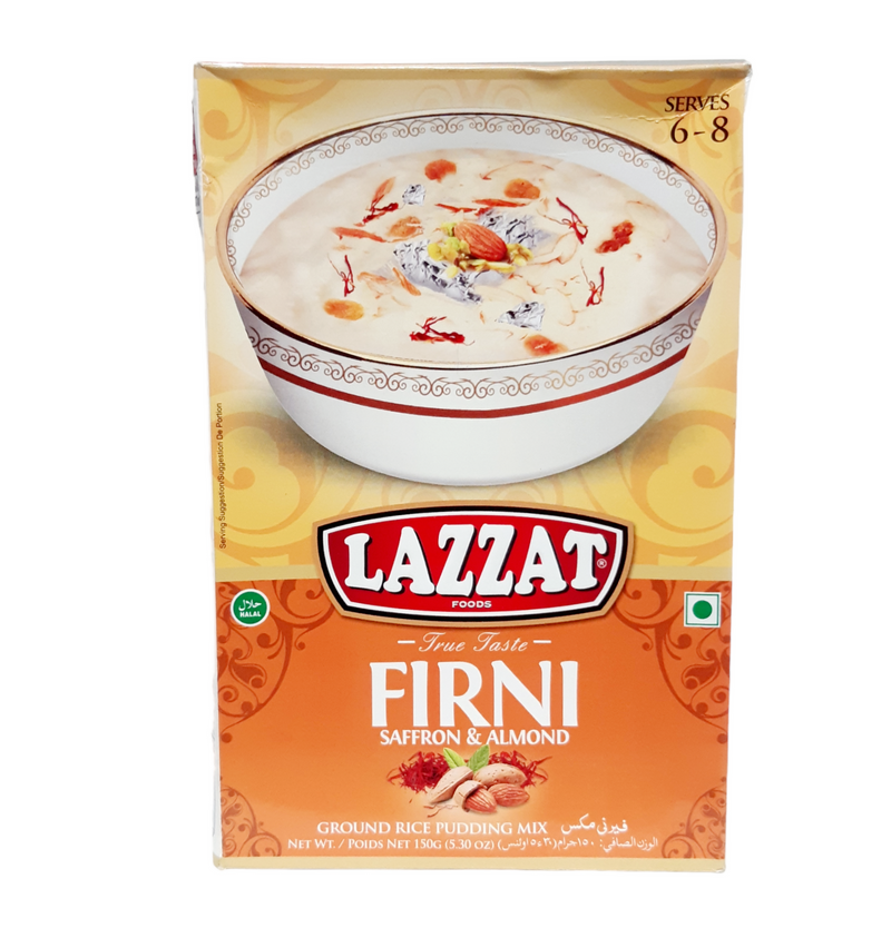 Lazzat Firni Saffron & Almond 150g - Ground Rice Pudding Mix