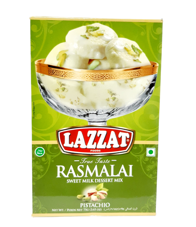 Lazzat Rasmalai Pistachio - 75g (Sweet Milk Dessert Mix)