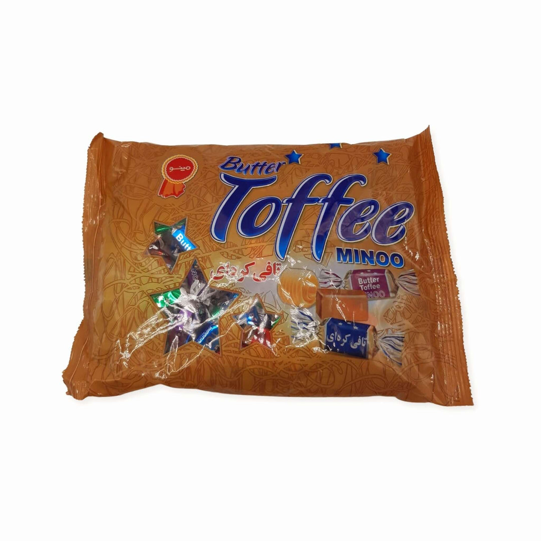 Treat yourself to Minoo Butter Toffee, a delightfully crunchy and buttery confection. Made with real butter and sugar, each piece is individually wrapped for added freshness, perfect for gifting or a special treat. Enjoy the perfect combination of creamy toffee and buttery goodness.