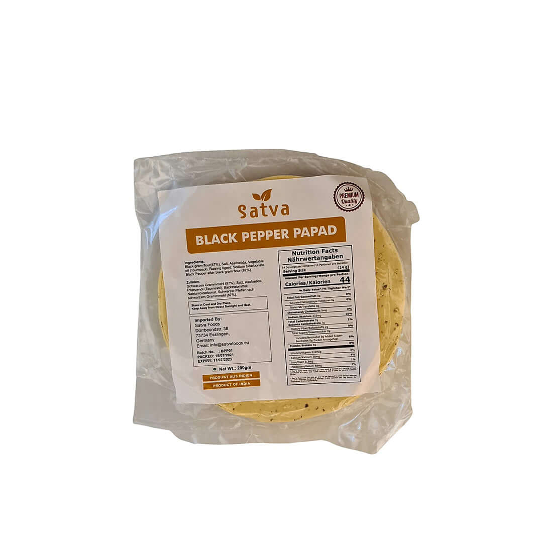 Satva Black Pepper Papad 200g - MD Store