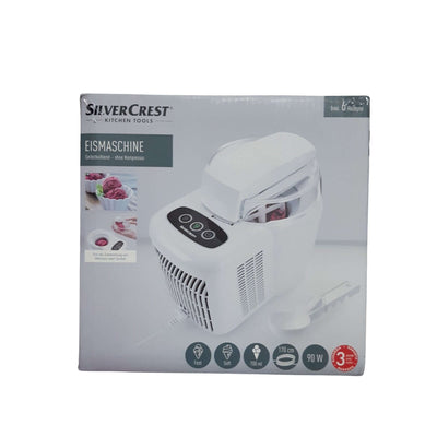 The Silver Crest EISMASCHINE is a self-cooling ice cream maker without a compressor. Its efficient design allows for 50% faster ice-cream-making compared to traditional ice cream makers. Enjoy your freshly-made ice cream in no time!