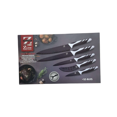 This Swiss Zurich Messer Set of 5 offers an array of superior quality knives for any kitchen. Each blade is precision stamped for strength and fitted with a full tang for excellent balance. Enjoy a professional cutting experience with the superior craftsmanship and sharp edges.