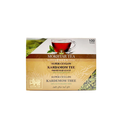 Mokhtar Tea Super Ceylon Cardamom Tea 100 Tea Bags - 200g