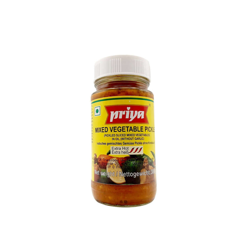 Priya Mixed Vegetable Pickle in Oil Without Garlic 300g