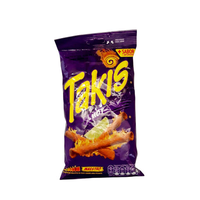 Takis Hot are a delicious snack providing an irresistible combination of flavor, crunch, and heat. Made with real cayenne peppers, these crunchy, bite-sized treats deliver a triple punch of intense flavor. Enjoy the fiery food experience of Takis Hot.