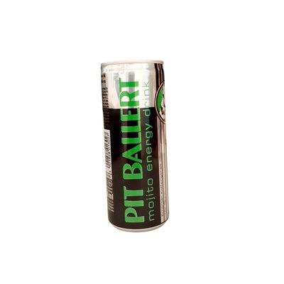 PIT Ballert Mojito Energy Drink is an energy companion for your challenges. It's made of natural ingredients with added B-group vitamins for a balanced energy boost. This low-calorie beverage also has a refreshing combination of lime and mint flavor. Enjoy the natural energy of PIT Ballert Mojito.